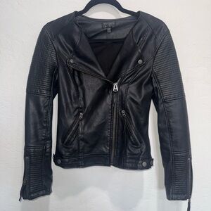 Topshop Classic Black Faux Leather Jacket